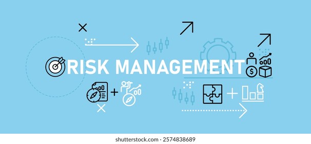 Risk Management concept highlighting economic analysis business assessment problem resolution strategic planning and profit optimization for progress tracking and solution development