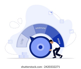 Risk management concept illustration. Suitable for landing page, ui, web, App intro card, editorial, flyer, and banner.