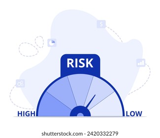 Ilustración del concepto de gestión de riesgos. Adecuado para página de inicio, ui, web, tarjeta de introducción de aplicaciones, editorial, volante y banner.