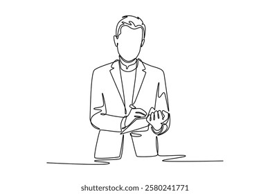Risk management Concept. Single line draw design vector graphic illustration.