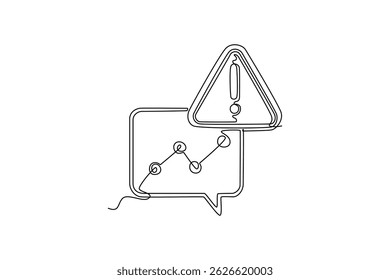 Concepto de gestión de riesgos. Diseño de dibujo de línea única. Ilustración gráfica de Vector