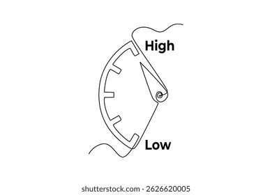 Risk management concept. Single line draw design. Vector graphic illustration