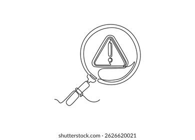 Conceito de gestão de riscos. Design de desenho de linha única. Ilustração gráfica vetorial