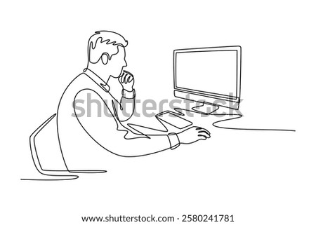 Risk management Concept. Single line draw design vector graphic illustration.
