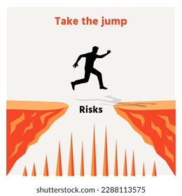 Risk Management and Danger Creative Minimal art for Business graphics, growth, ambition and motivation vector illustration design