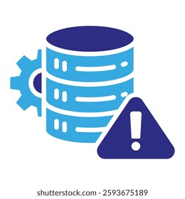 Risk Management Database Icon in Glyph Dual Color Style. Simple Vector Design. Simple Vector Glyph Icon