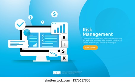 Risk Management and financial identifying concept. evaluating and challenge in business prevent protect. company performance analysis. Idea of business and market for banner or landing page