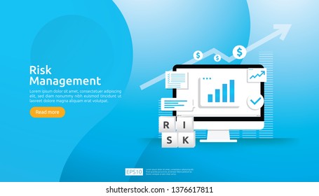 Concepto de gestión de riesgos e identificación financiera. la evaluación y el desafío en las empresas evitan la protección. análisis de rendimiento de la empresa. Idea de negocio y mercado para banner o página de inicio
