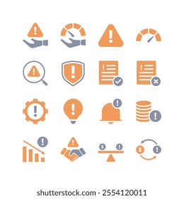 Risk Management Flat Icon Set