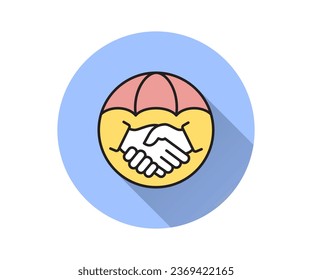 Risk Management flat icon. Simple illustration with long shadow for graphic and web design.