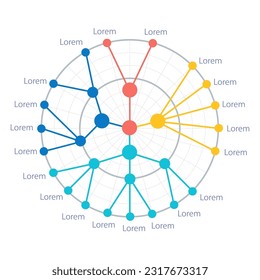 Plantilla de diseño de gráfico de puntos de círculo de infografía de gestión de riesgos y pronóstico. Prevención de crisis. Gráfico de información editable con puntos de datos. Presentación de datos visuales. Se usa una infinidad de tipos de letra Pro-Regular