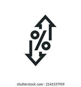 Risk management icon, Concept of financial risk planing. Vector isolated on white background.