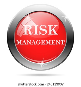 Risk management icon. Internet button on white background. 