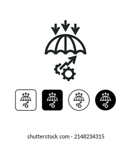 Icono de Gestión de Riesgos aislado en fondo blanco