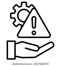 Ilustración vectorial de línea de icono de Gestión de Riesgos