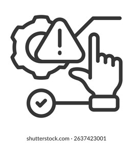 Risk Management Icon Lineal Style Vector Illustration