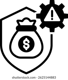 Risk Management Icon Mixed Vector Illustration