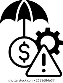 Icono de gestión de riesgos Ilustración vectorial mixta