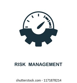 Risk Management icon. Monochrome style design from management collection. UI. Pixel perfect simple pictogram risk management icon. Web design, apps, software, print usage.