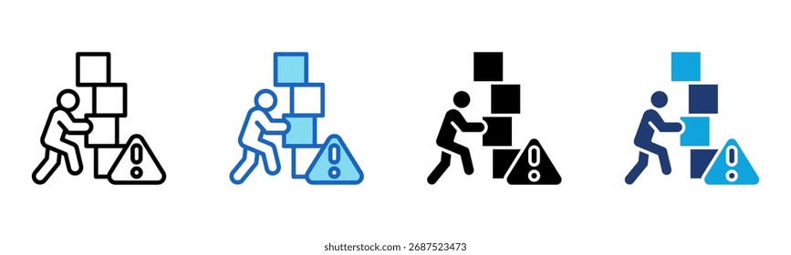 Risk Management icon Multi Style Vector Illustration