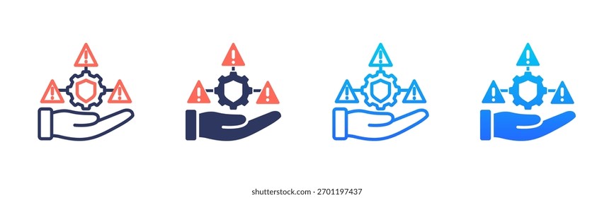 Risk Management Icon Pack In Multiple Styles