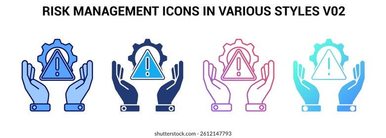 Risk Management icon represented by Risk Management symbol Blue, Gradient, Dualtone, Fill style.