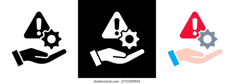 Risk Management Icon Set Glyph vector Illustration