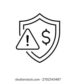 Risk management icon set in modern minimal style, financial safety symbol, business protection, strategy alert, secure planning graphic design elements