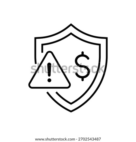 Risk management icon set in modern minimal style, financial safety symbol, business protection, strategy alert, secure planning graphic design elements