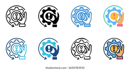 Risk management icon set multiple style collection 
