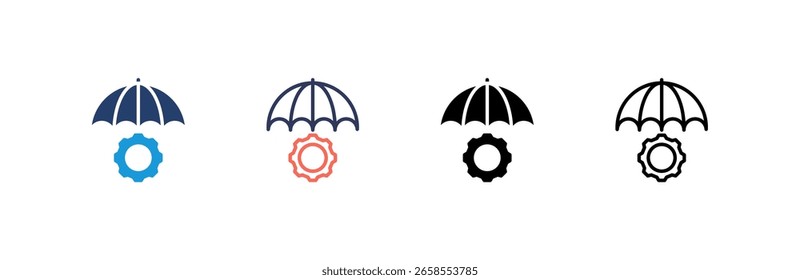 Ícone de Gerenciamento de riscos define coleção de vários estilos