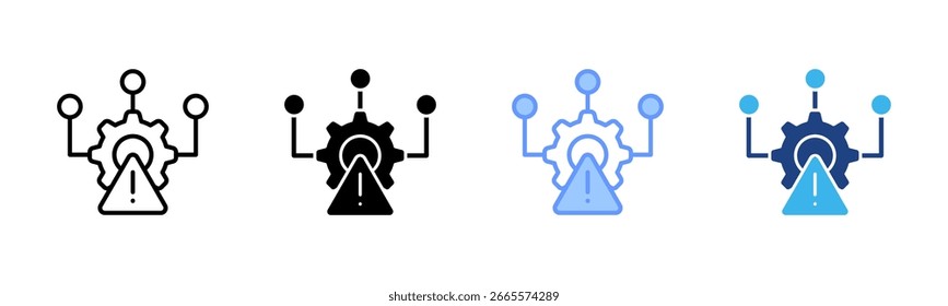 Conjunto de iconos de gestión de riesgos colección de varios estilos