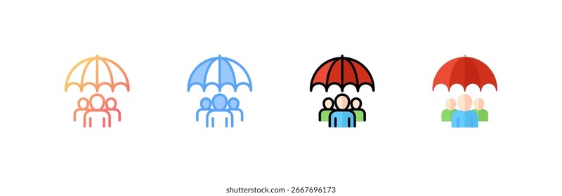 Risk Management icon set multiple style collection