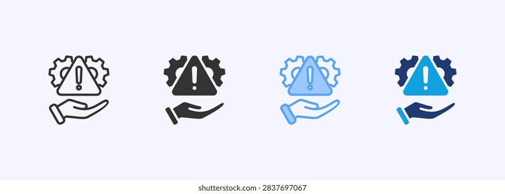 Risk Management Icon Set Multiple Style Collection Vector Illustration