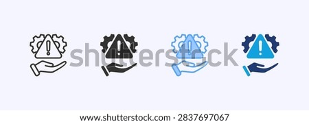 Risk Management Icon Set Multiple Style Collection Vector Illustration