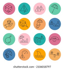 Risk Management icon set . Risk Management symbol pack vector elements for infographic web. with trend color