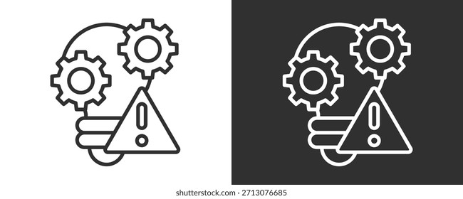 Colección De Vector Del Conjunto Del Icono De La Gestión De Riesgos Aislada En Blanco Y Negro