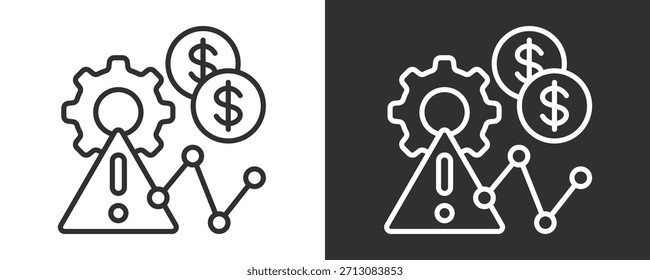 Colección De Vector Del Conjunto Del Icono De La Gestión De Riesgos Aislada En Blanco Y Negro