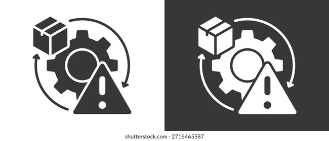 Colección De Vector Del Conjunto Del Icono De La Gestión De Riesgos Aislada En Blanco Y Negro
