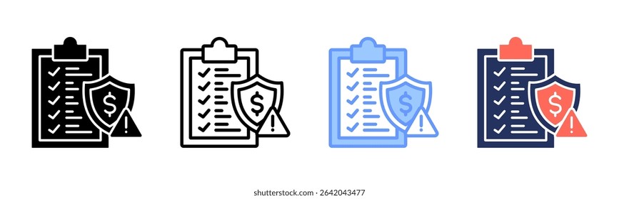 Risk Management icon sheet multiple style collection