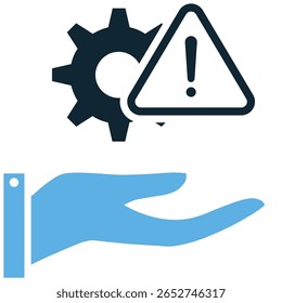 Risk management icon vector, depicting strategy and mitigation. Ideal for business, finance, or security designs to illustrate identifying, assessing, and controlling potential threats.