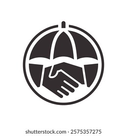 Risk management icon. Vector illustration. Symbols of partnership and cooperation.