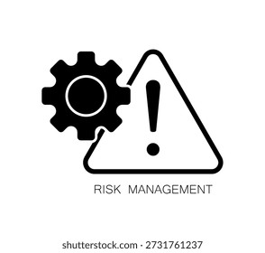 ícone Gerenciamento de riscos ilustração vetorial, Plano estratégico, Fluxo de trabalho, Gerenciamento de projetos, Análise de riscos, ícone de linha da Web Gerenciamento de riscos. Investimento de risco, minimização de perdas, plano, baixo custo, ícones de estrutura de tópicos.