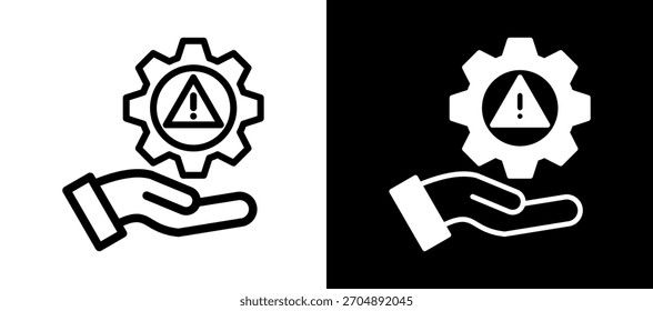 Icono de gestión de riesgos Ilustración vectorial whiteblack