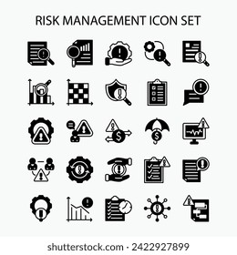 Risk management icons collection. business, protection, management icons set. vector illustration