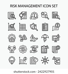 Risk management icons collection. business, protection, management icons set. vector illustration