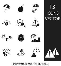 Risk Management icons set . Risk Management pack symbol vector elements for infographic web