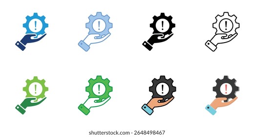 Conjunto de iconos de gestión de riesgos Vector Colección de estilos múltiples