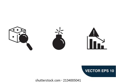 Risk Management icons  symbol vector elements for infographic web