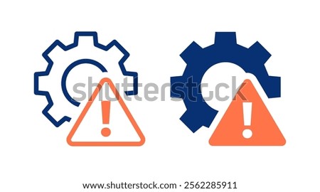 Risk management icons. Vector illustration. Warning symbol in settings and operations.